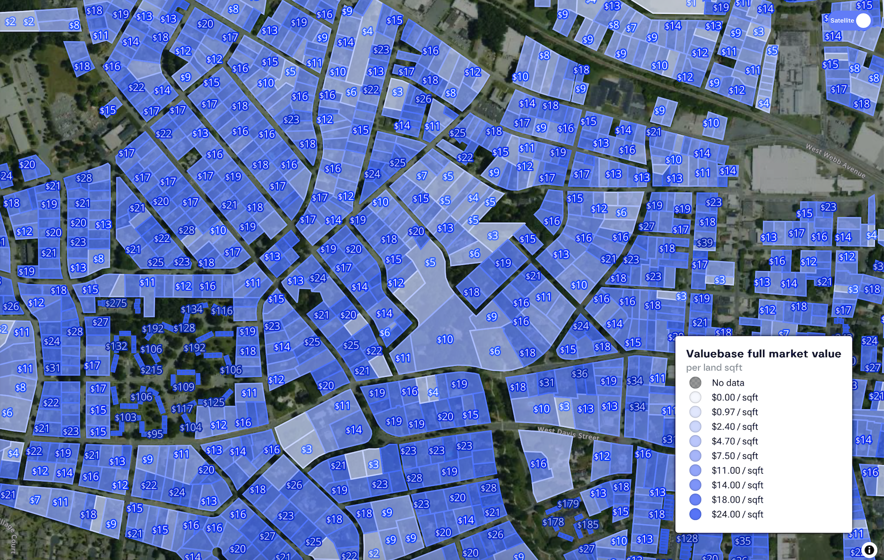 Custom valuation model dashboard showing property analysis